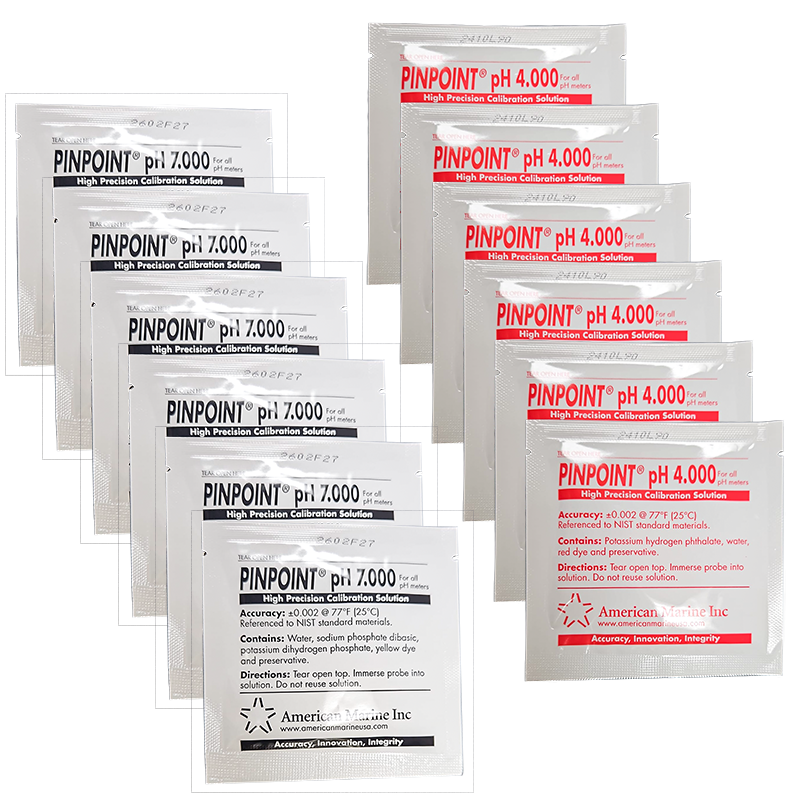 Pinpoint High-Precision pH Calibration Fluids Low Range Six Month Set (set of 12 pouches)