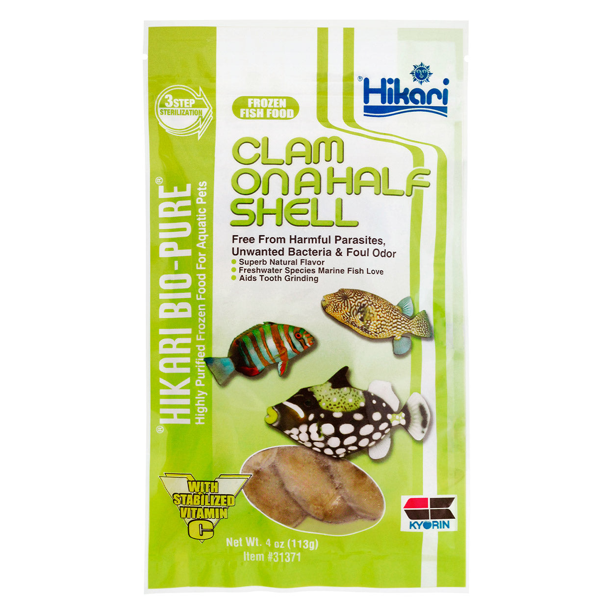 Hikari Frozen Clam On A Half Shell - Flat Pack - 4 oz