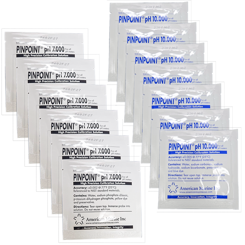 Pinpoint High-Precision pH Calibration Fluids High Range Six Month Set (set of 12 pouches)